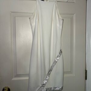Elegant White Dress with Silver Accents